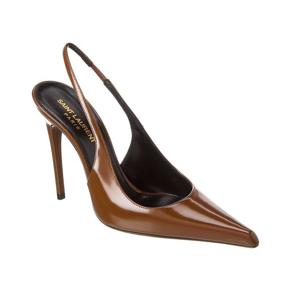 Saint Laurent Shoes - Saint Laurent Vendome 105 Leather Slingback Pump